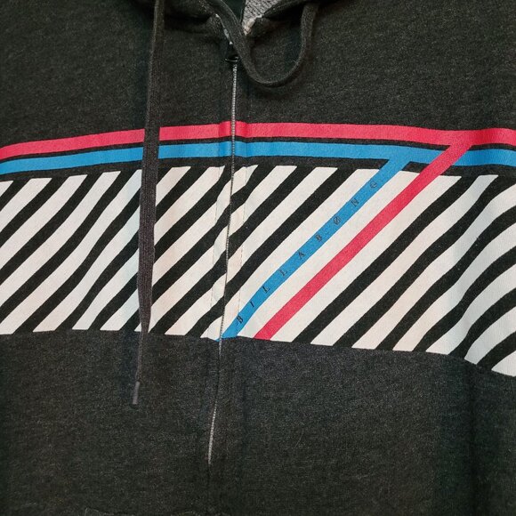 Billabong Zip Up Logo Jacket Size M Heathered Black Charcoal Pockets Streetwear - Picture 3 of 9